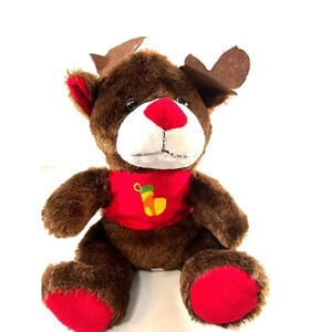 Toy Max Kids Reindeer Plush Stuffed Animal Toy 16" Brown/Red